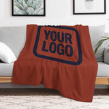 Custom Coral Red Navy Blanket