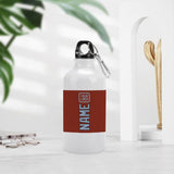 Custom Coral Red Light Blue Sports Bottle