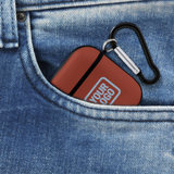 Custom Coral Red Light Blue AirPods Case