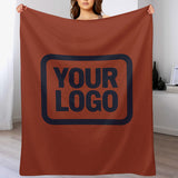 Custom Coral Red Navy Blanket