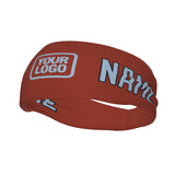 Custom Coral Red Light Blue Sports headband