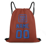 Custom Coral Red Sky Blue Drawstring Bag