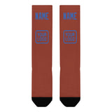 Custom Coral Red Sky Blue Knee-High Sock