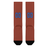 Custom Coral Red Sky Blue Knee-High Sock