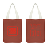 Custom Coral Red Coral Red Canvas Tote Bag