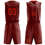 Custom Coral Red Orange Red Basketball Set