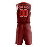 Custom Coral Red Orange Red Basketball Set