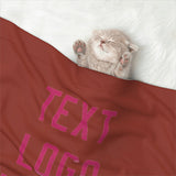 Custom Coral Red Pink Pet Blanket