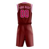 Custom Coral Red Pink Basketball Set