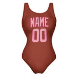 Custom Coral Red Light Pink Swimsuit