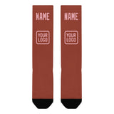 Custom Coral Red Light Pink Knee-High Sock