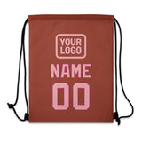 Custom Coral Red Light Pink Drawstring Bag
