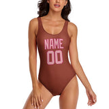 Custom Coral Red Light Pink Swimsuit