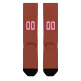 Custom Coral Red Light Pink Knee-High Sock