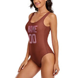 Custom Coral Red Light Pink Swimsuit