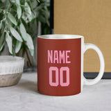 Custom Coral Red Light Pink Mug