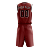 Custom Coral Red Crimson Red Basketball Set