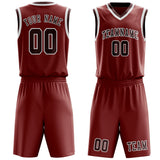 Custom Coral Red Crimson Red Basketball Set