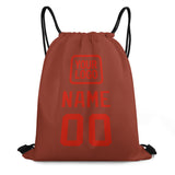 Custom Coral Red Orange Red Drawstring Bag
