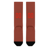 Custom Coral Red Orange Red Knee-High Sock
