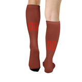 Custom Coral Red Orange Red Knee-High Sock