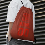 Custom Coral Red Orange Red Drawstring Bag