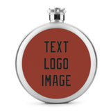 Custom Coral Red Black Hip Flask