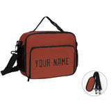 Custom Coral Red Black Lunch Bag