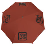 Custom Coral Red Black Automatic Umbrella