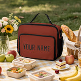 Custom Coral Red Black Lunch Bag