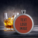 Custom Coral Red Black Hip Flask