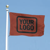 Custom Coral Red Black Flag