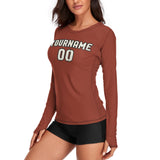 Custom Coral Red Cream Women's Long-Sleeve Shirt
