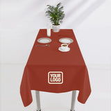 Custom Coral Red Black Square Table Cloth