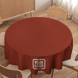 Custom Coral Red Cream Round Table Cloth