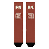 Custom Coral Red Cream Knee-High Sock