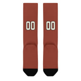 Custom Coral Red Cream Knee-High Sock
