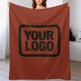 Custom Coral Red Black Blanket