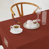 Custom Coral Red Black Square Table Cloth