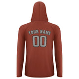 Custom Coral Red Gray UV-Hoodie