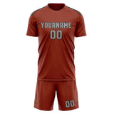 Custom Coral Red Gray Soccer Jersey