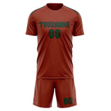 Custom Coral Red Green Soccer Jersey