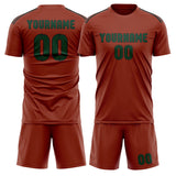 Custom Coral Red Green Soccer Jersey