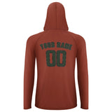 Custom Coral Red Dark Green UV-Hoodie