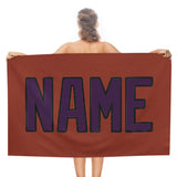 Custom Coral Red Purple Beach Towel