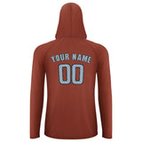 Custom Coral Red Light Blue UV-Hoodie