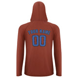 Custom Coral Red Sky Blue UV-Hoodie
