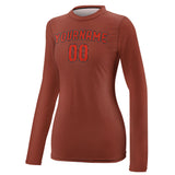 Custom Coral Red Orange Red Women's Long-Sleeve Shirt