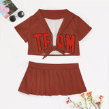 Custom Coral Red Orange Red Cheerleading Uniform Set