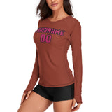 Custom Coral Red Pink Women's Long-Sleeve Shirt